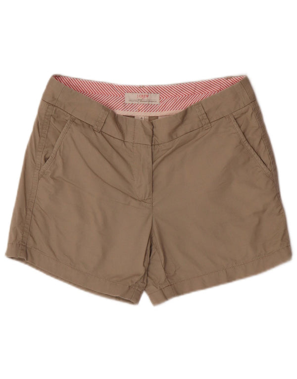 J. Crew Shorts feminino quebrado em chino EUA 4 pequeno W28 algodão cáqui