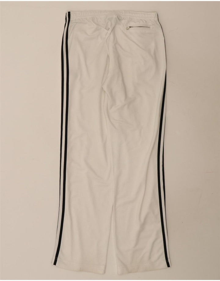 Calças de treino masculinas Adidas UK 38/40 poliéster branco médio