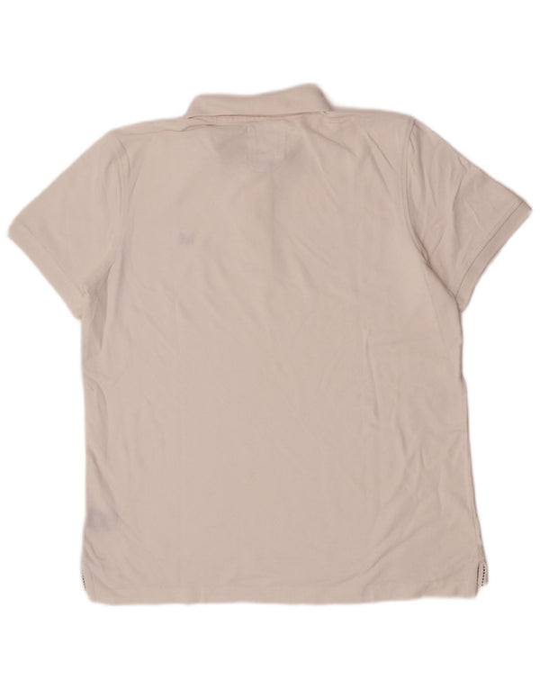 Camisa polo masculina Crew Clothing grande algodão branco