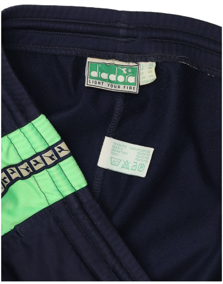 Shorts esportivos gráficos masculinos Diadora grande poliéster colorblock azul marinho