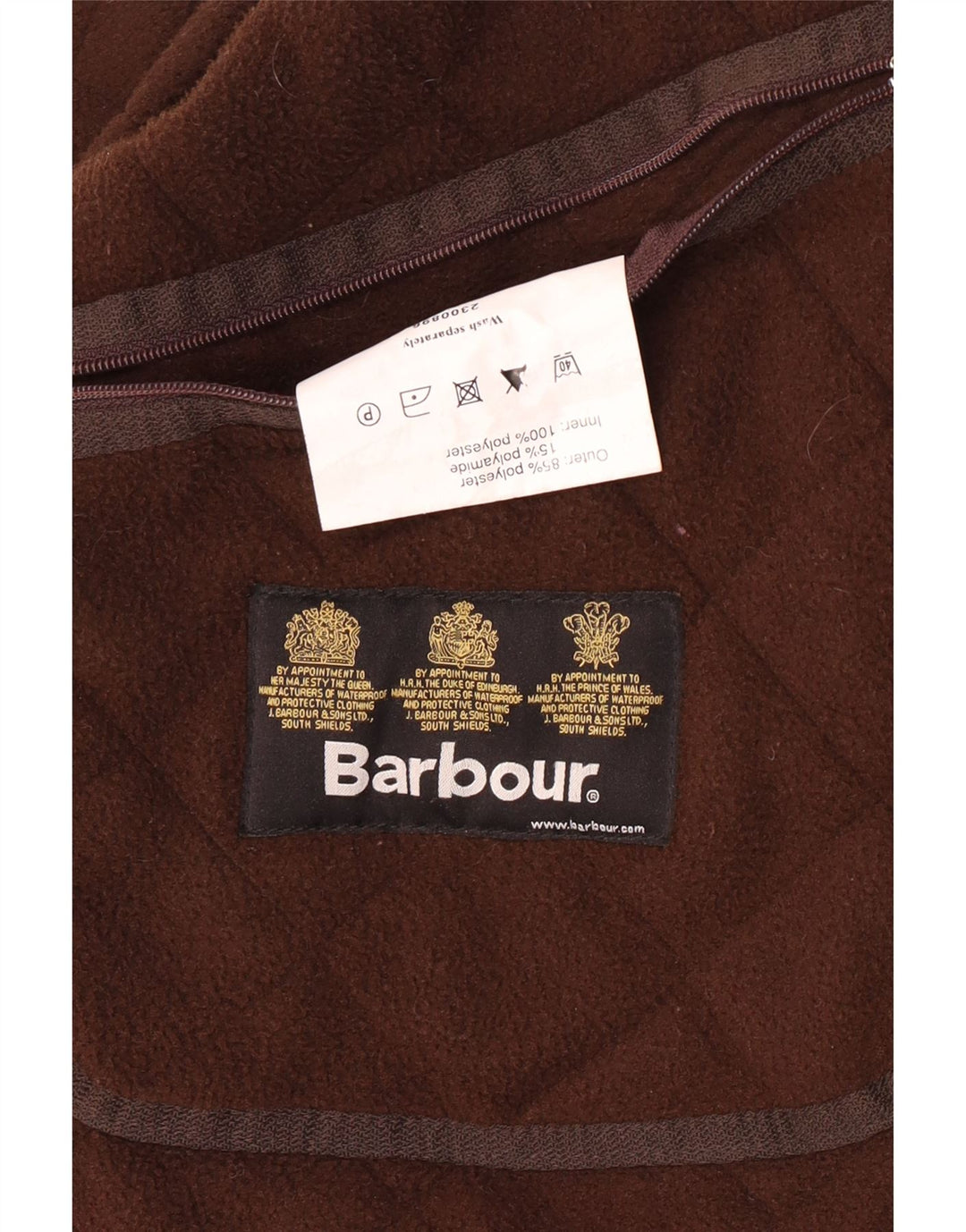Jaqueta acolchoada masculina Barbour UK 44 2XL poliéster marrom
