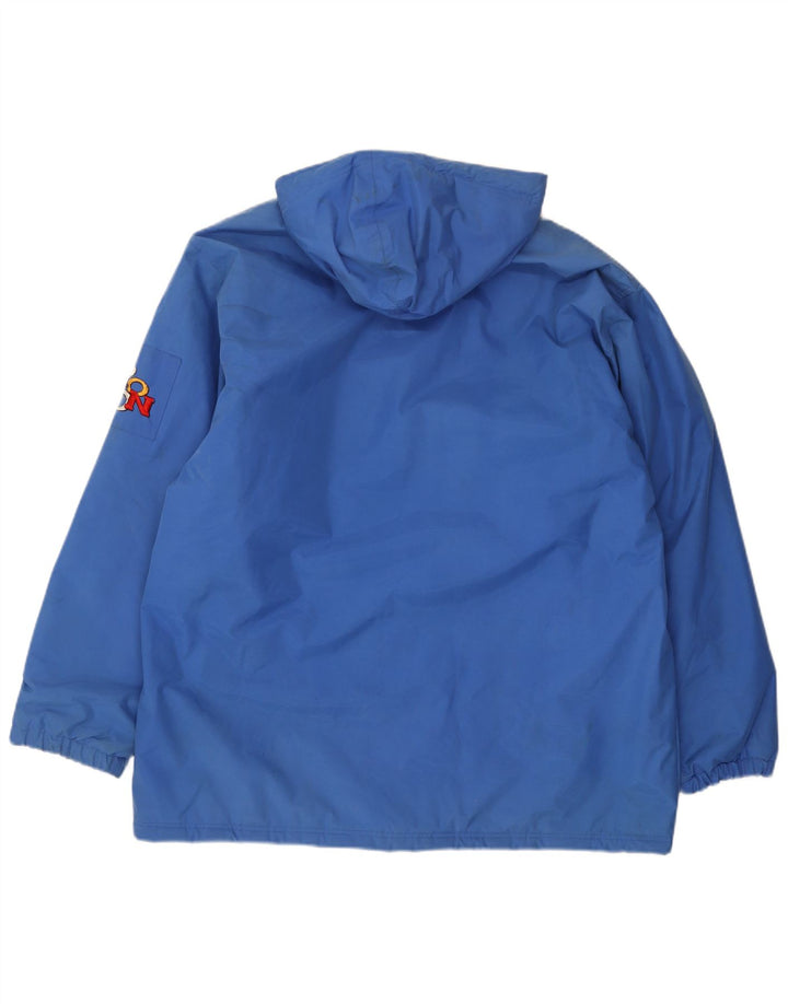 Jaqueta corta-vento masculina Reebok com capuz solto ajuste UK 38 poliamida azul médio