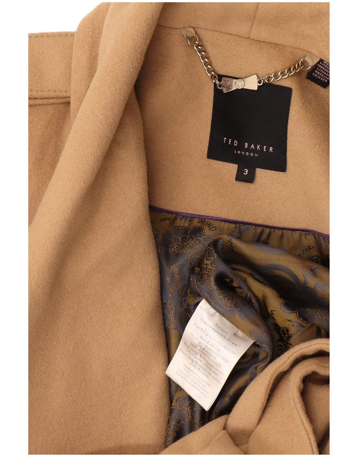 Sobretudo feminino Ted Baker tamanho 3 lã bege médio