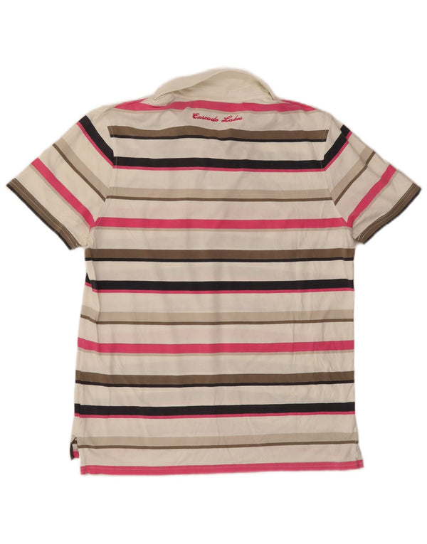 Camisa polo masculina NIKE UK 42/44 grande algodão listrado multicolorido