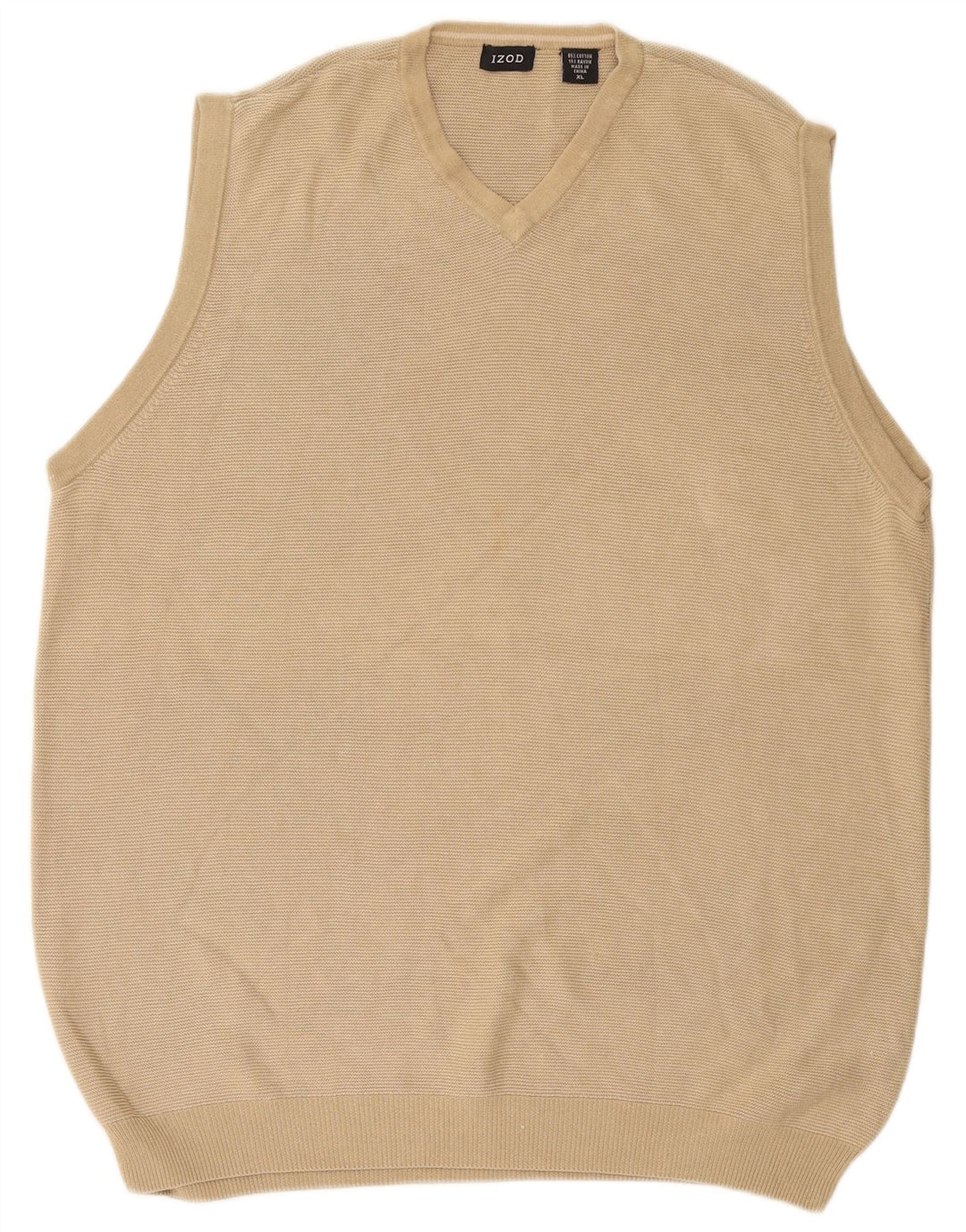 Izod Mens Colete Regata XL Algodão Bege