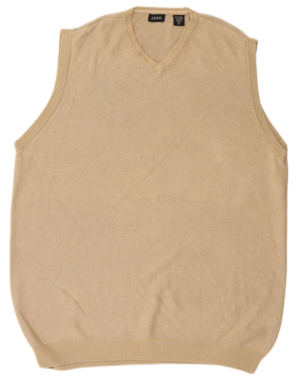 Izod Mens Colete Regata XL Algodão Bege