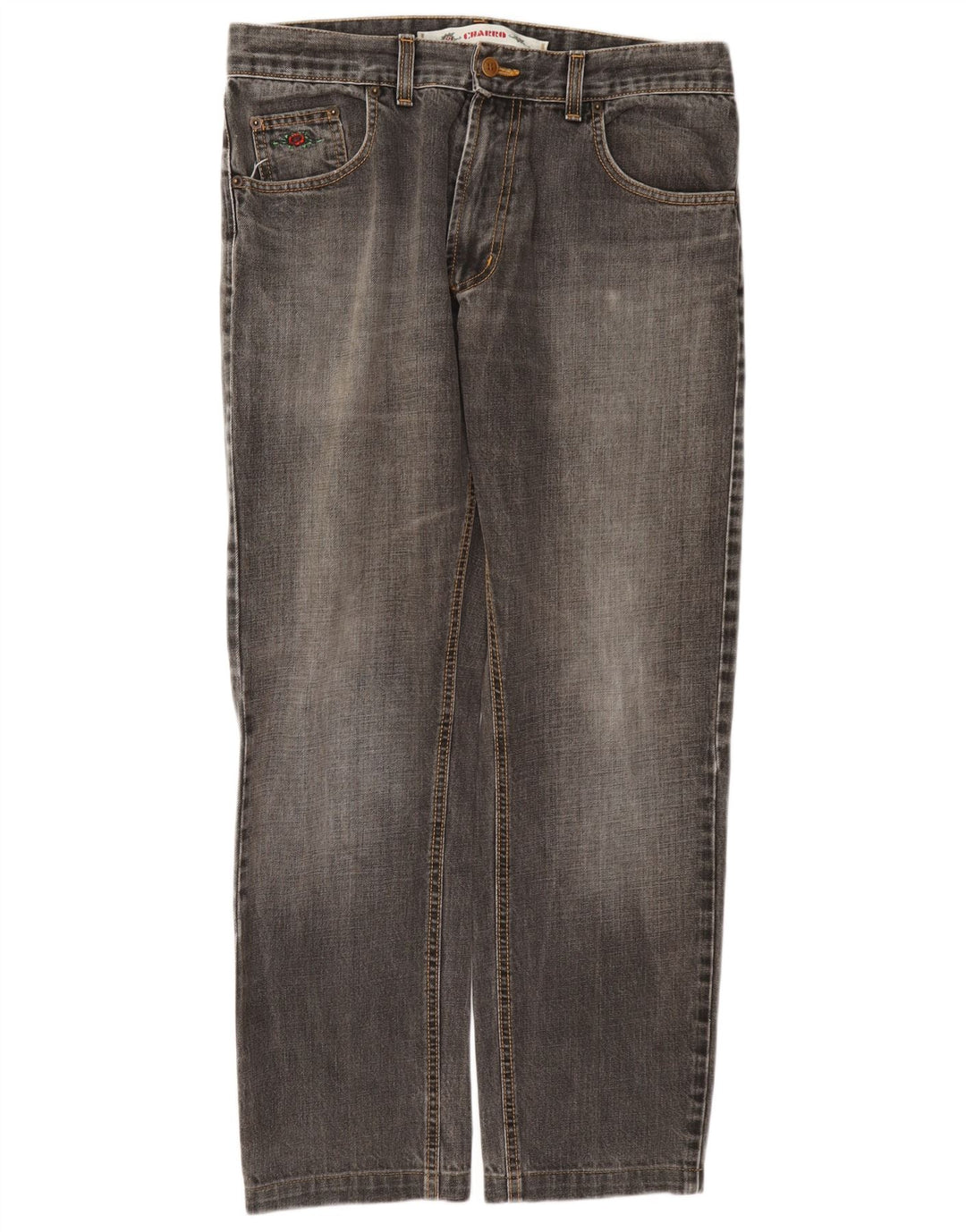 Calça jeans reta feminina Charro W34 L28 cinza