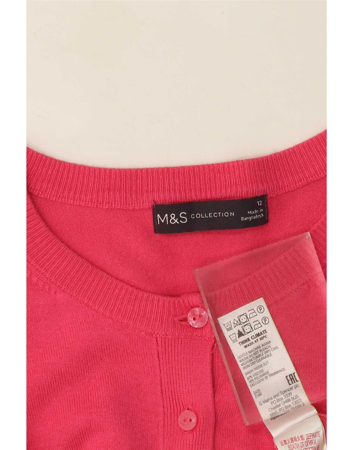 Suéter cardigã feminino Marks & Spencer Reino Unido 12 viscose rosa médio