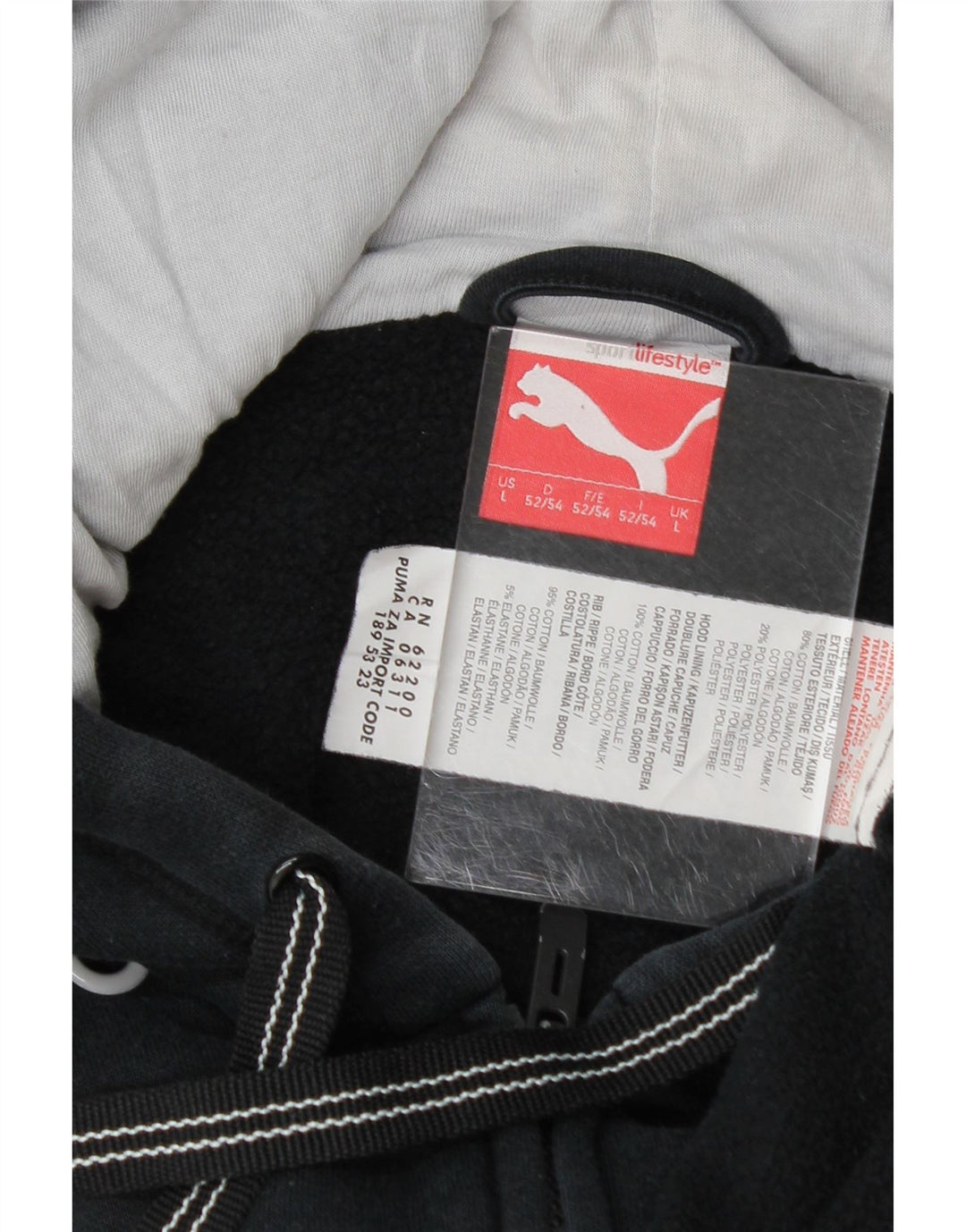 PUMA Mens Graphic Zip Hoodie Sweater Large Navy Blue Cotton Vintage Puma and Second-Hand Puma from Messina Hembry 