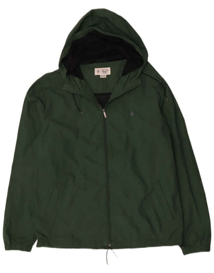 Jaqueta de chuva masculina com capuz Penguin UK 44 2XL poliamida verde