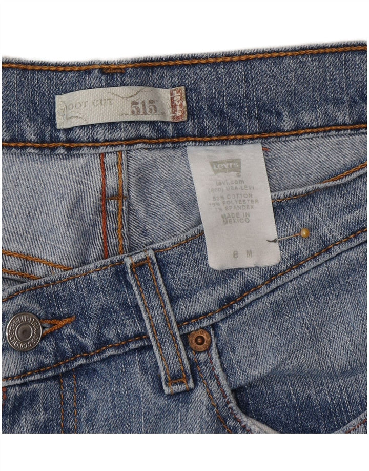 Calça jeans feminina Levi's 515 Bootcut US 8 médio W32 L31 azul algodão