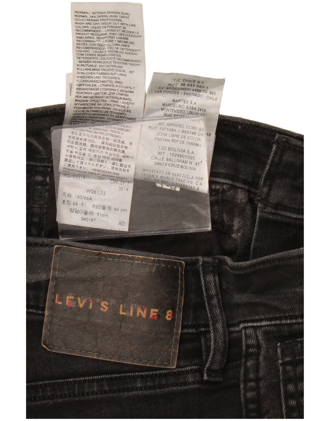 Jeans skinny feminino LEVI'S W26 L28 algodão preto