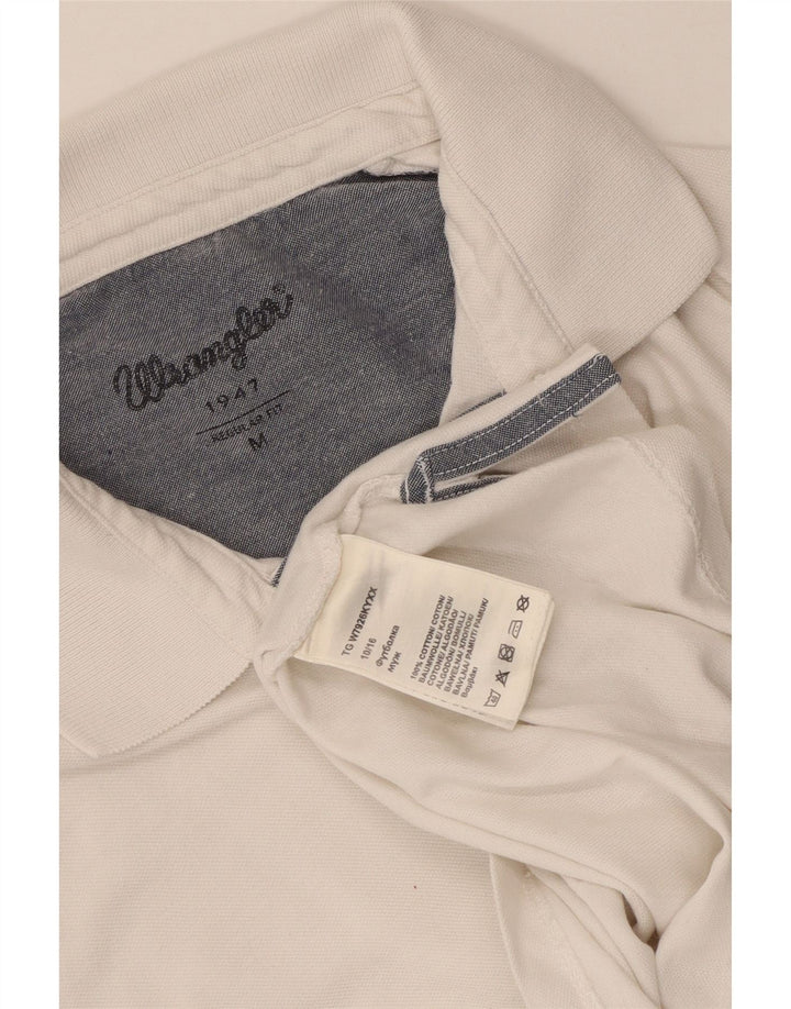 Camisa polo masculina de ajuste regular WRANGLER de algodão branco médio