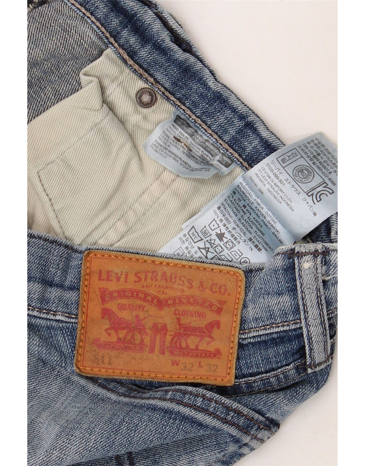 LEVI'S Masculino 511 Slim Jeans W32 L32 Azul Algodão
