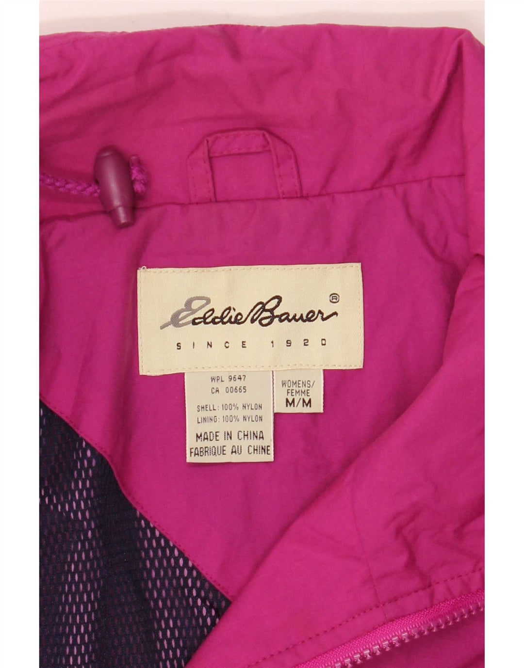 Jaqueta de chuva feminina Eddie Bauer de ajuste solto Reino Unido 14 nylon rosa médio