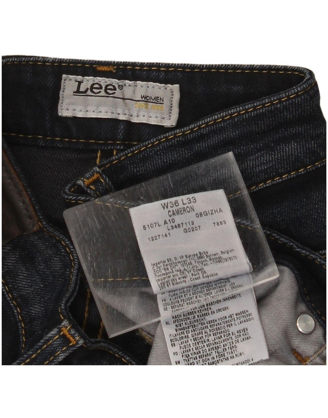 LEE Womens Cameron Bootcut Jeans W36 L33 Navy Blue Cotton