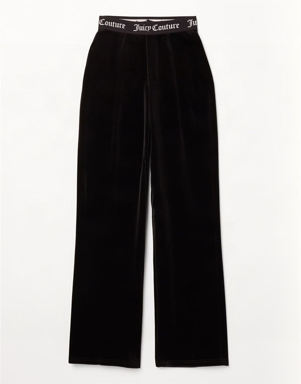 Juicy Couture Calça feminina de veludo gráfico XS poliéster preto