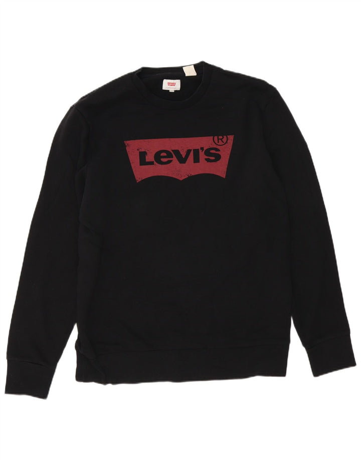 Levi's moletom gráfico masculino jumper médio preto algodão