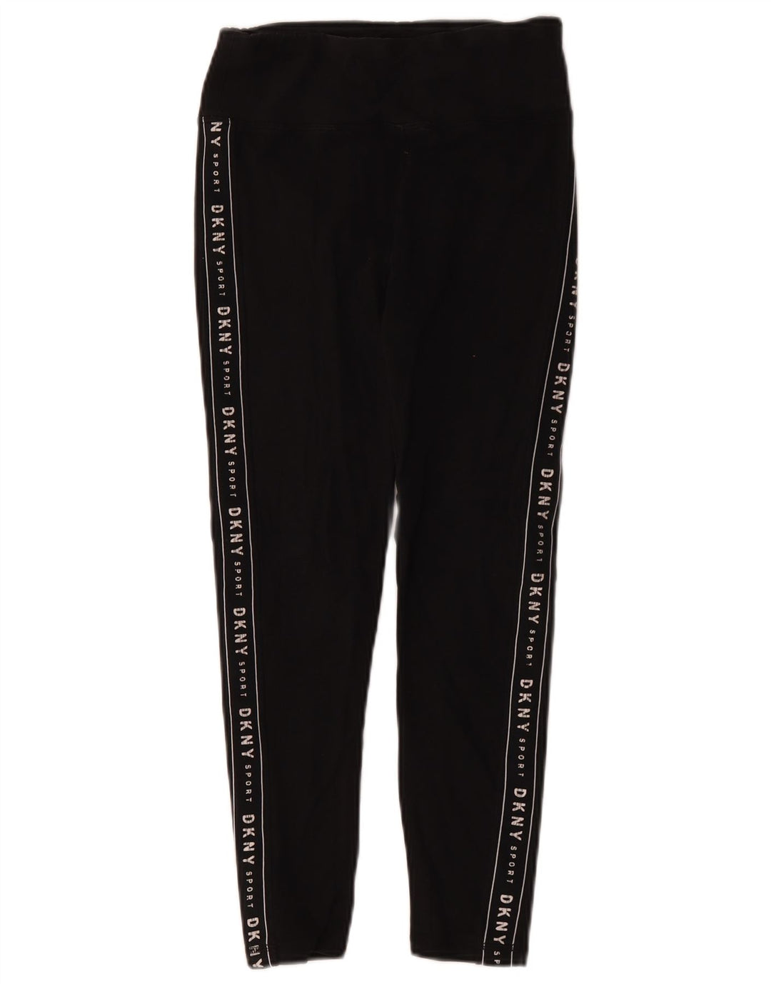 Dkny Womens Crop Graphic Leggings Reino Unido 8 Pequeno Algodão Preto