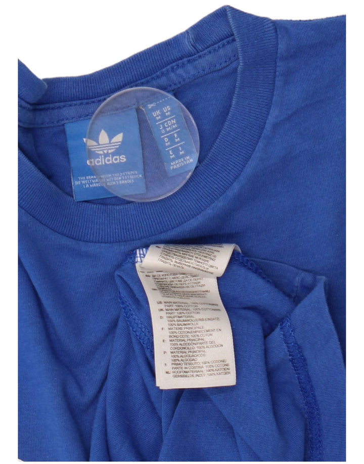 Adidas Mens Graphic T-Shirt Top Médio Algodão Azul