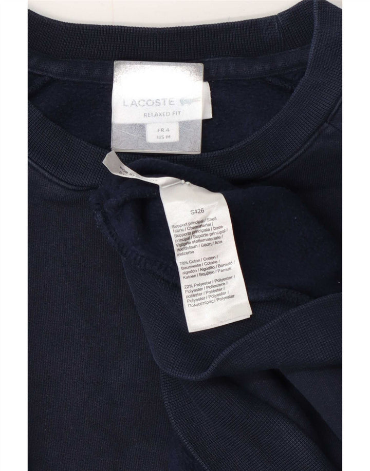 Lacoste moletom gráfico masculino jumper tamanho 4 médio azul marinho colorblock