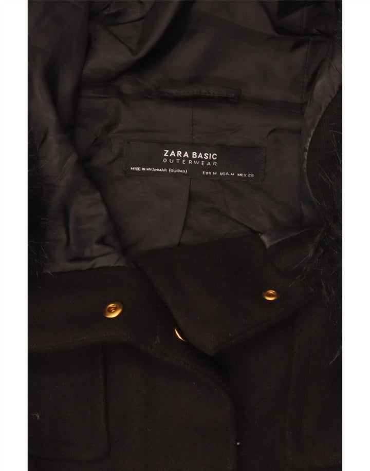 Jaqueta corta-vento feminina Zara com capuz Reino Unido 14 médio preto