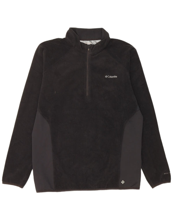 Suéter de lã Columbia masculino Omni-Shade com zíper e gola XL preto colorblock
