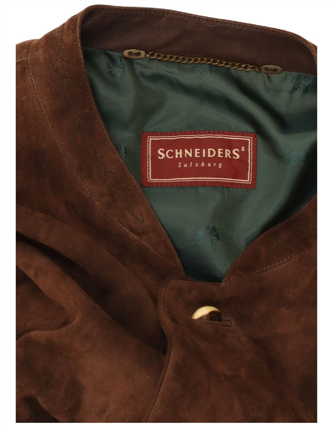 Jaqueta masculina de camurça Schneiders UK 44 2XL couro marrom clássico