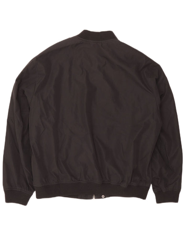 Zara Mens Bomber Jacket UK 40 Grande Poliéster Preto