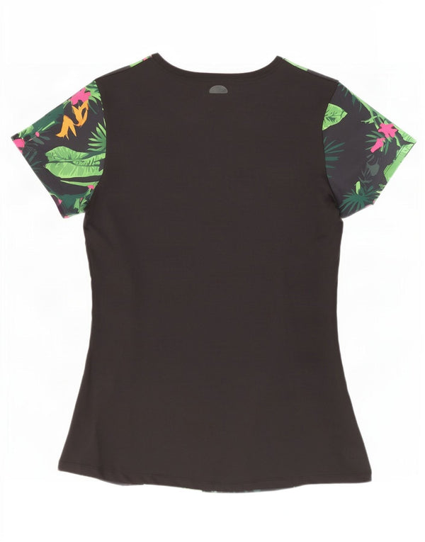 Camiseta feminina Ellesse com estampa gráfica UK 12 poliéster floral preto médio