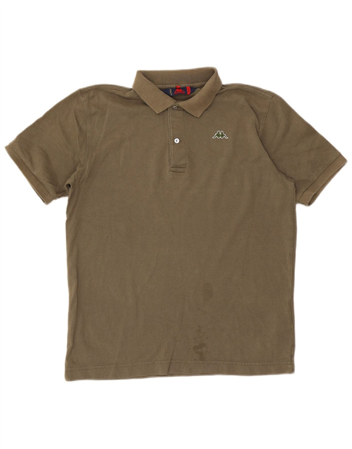 Camisa polo masculina Kappa pequena algodão cáqui