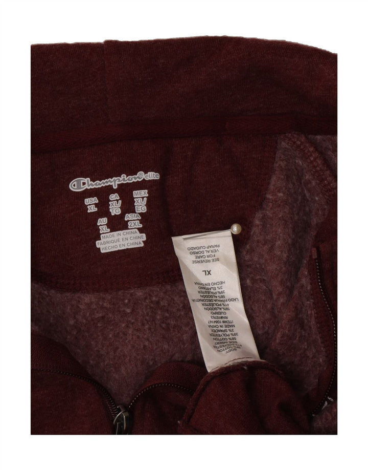 CHAMPION Womens Graphic Zip Hoodie Sweater UK 18 XL Burgundy Cotton Vintage Champion and Second-Hand Champion from Messina Hembry 