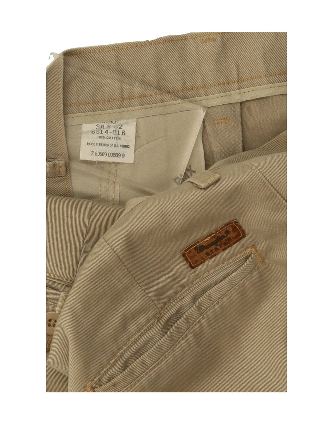 WRANGLER Mens Pegged Straight Chino Trousers W38 L32 Beige Cotton Vintage Wrangler and Second-Hand Wrangler from Messina Hembry 