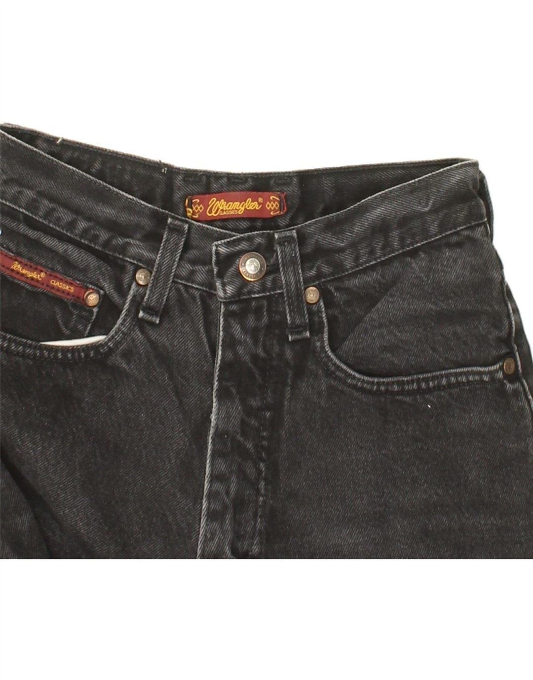 WRANGLER Womens Tapered Jeans W24 L29 Black Vintage Wrangler and Second-Hand Wrangler from Messina Hembry 