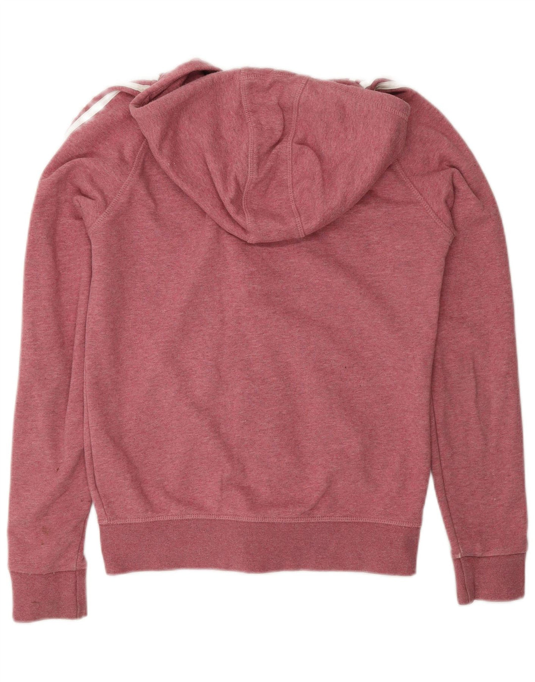 ADIDAS Suéter com capuz feminino com zíper UK 8 pequeno algodão rosa