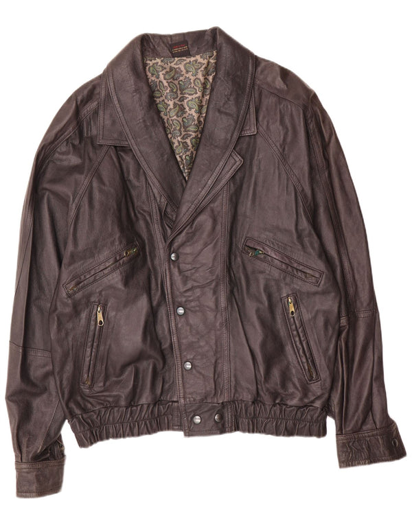 Jaqueta de couro masculina vintage Reino Unido 40 grande couro marrom