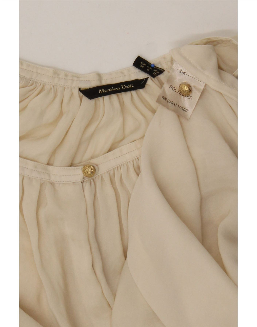 Blusa feminina de manga comprida Massimo Dutti EU 38 poliéster bege médio