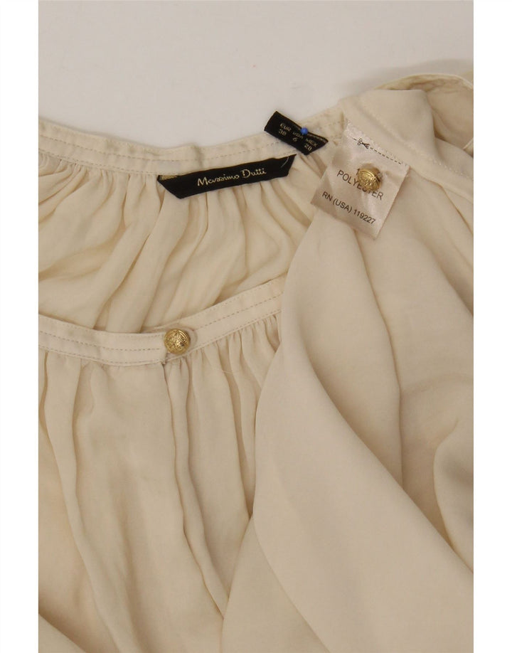 Blusa feminina de manga comprida Massimo Dutti EU 38 poliéster bege médio