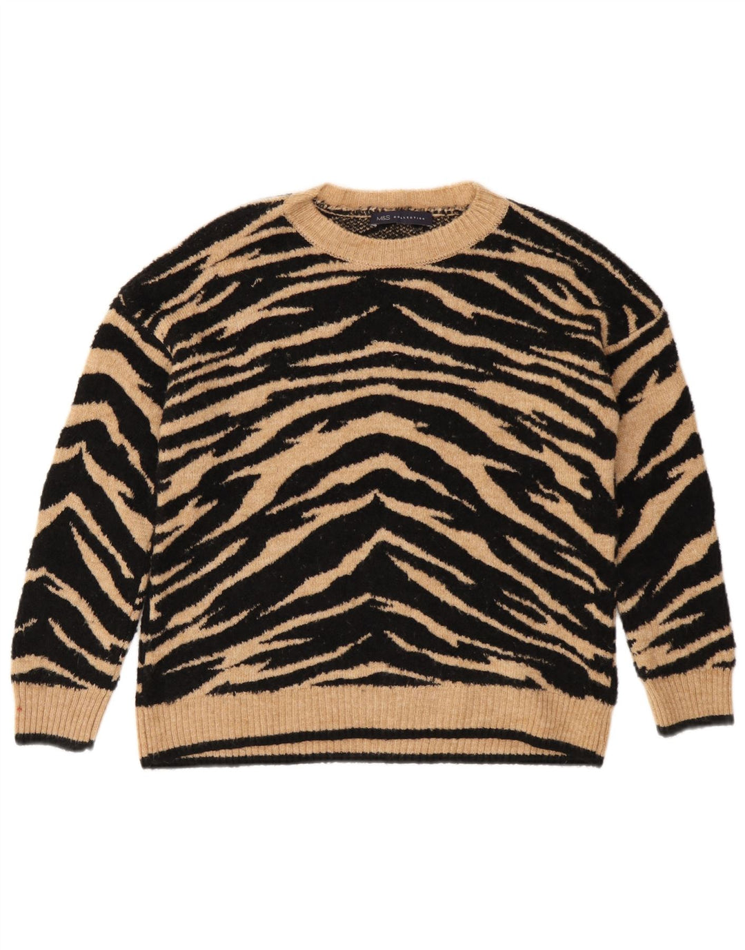 Suéter feminino Marks & Spencer com gola canoa Reino Unido 10 pequeno preto