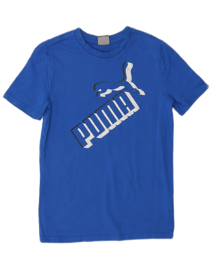 Camiseta PUMA Boys Graphic Top 10-11 Anos Médio Algodão Azul