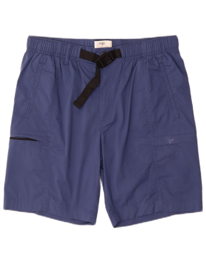 Shorts cargo masculino Marks & Spencer W36 grande algodão azul