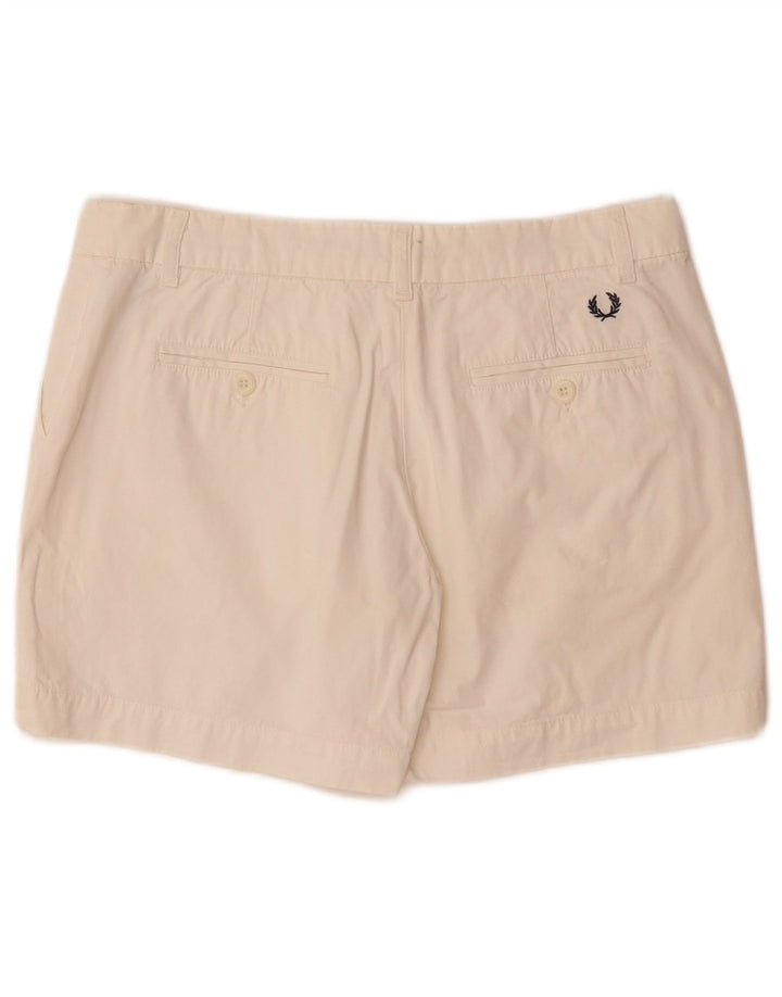 Shorts Chino feminino FRED PERRY IT 44 médio W30 algodão branco