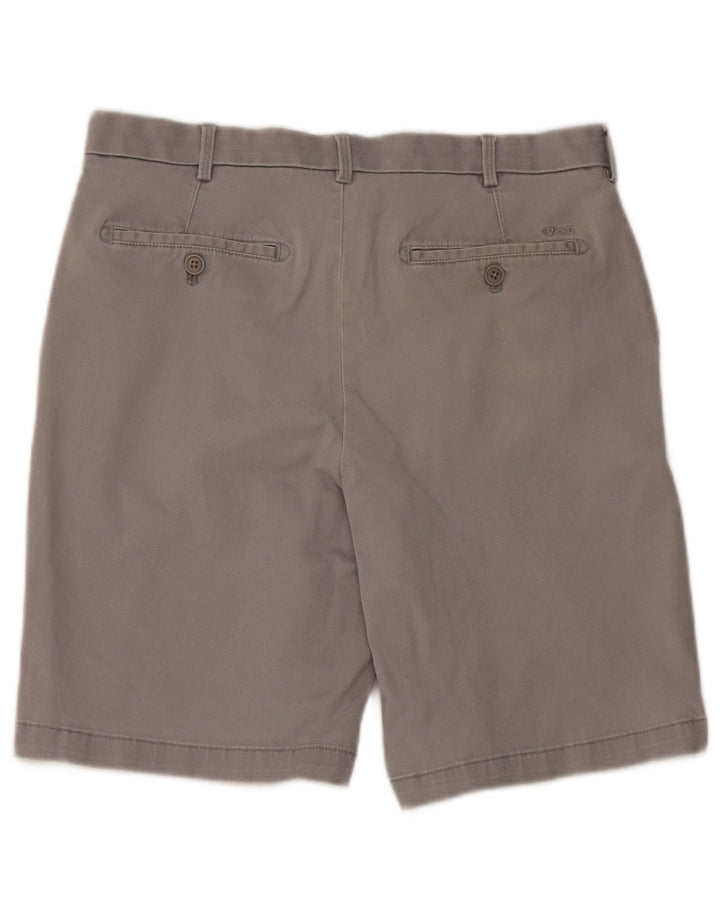 IZOD Mens Salt Water Chino Shorts W32 Algodão Cinza Médio