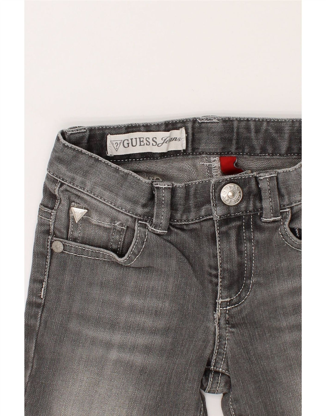 GUESS Baby Girls Straight Jeans 9-12 Months W18 L12  Grey Cotton Vintage Guess and Second-Hand Guess from Messina Hembry 