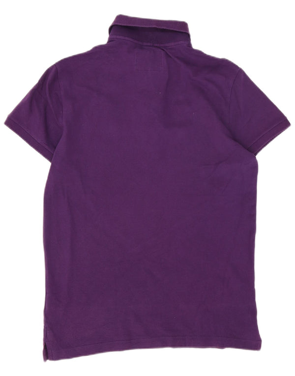 Camisa polo masculina Hollister pequena de algodão roxo