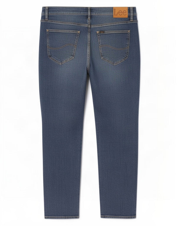 Lee Mens West Straight Jeans W32 L30 Azul Algodão