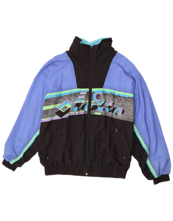 Lotto Mens Graphic Tracksuit Top Jacket Médio Azul Colourblock Nylon