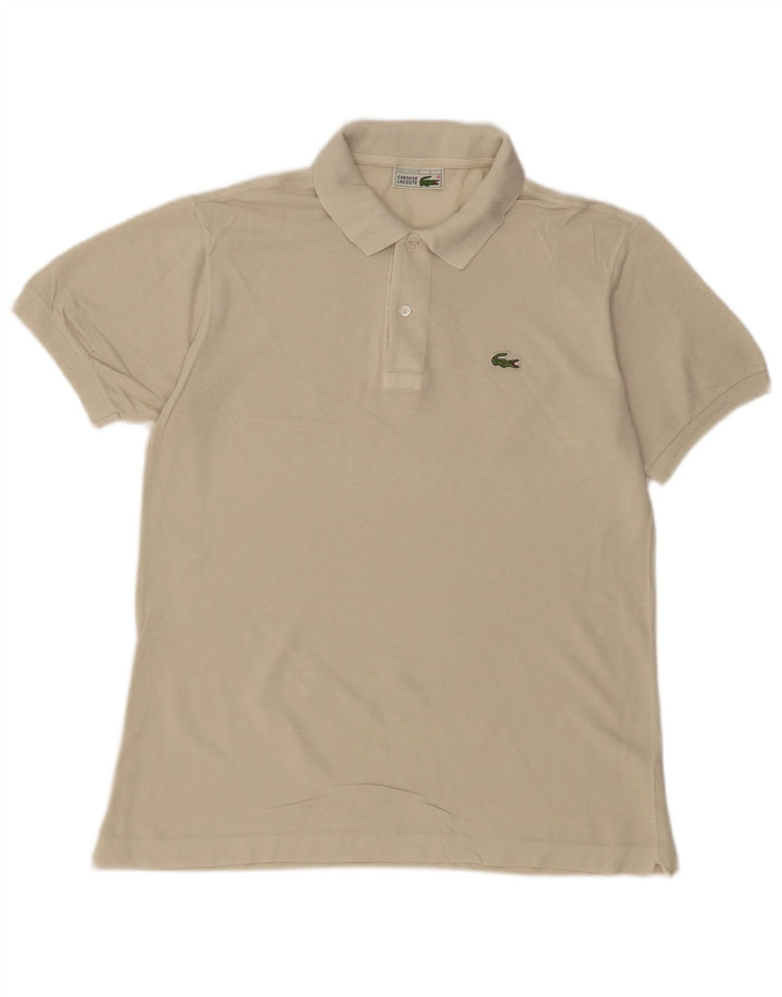 Camisa polo masculina Lacoste tamanho 4 algodão bege médio