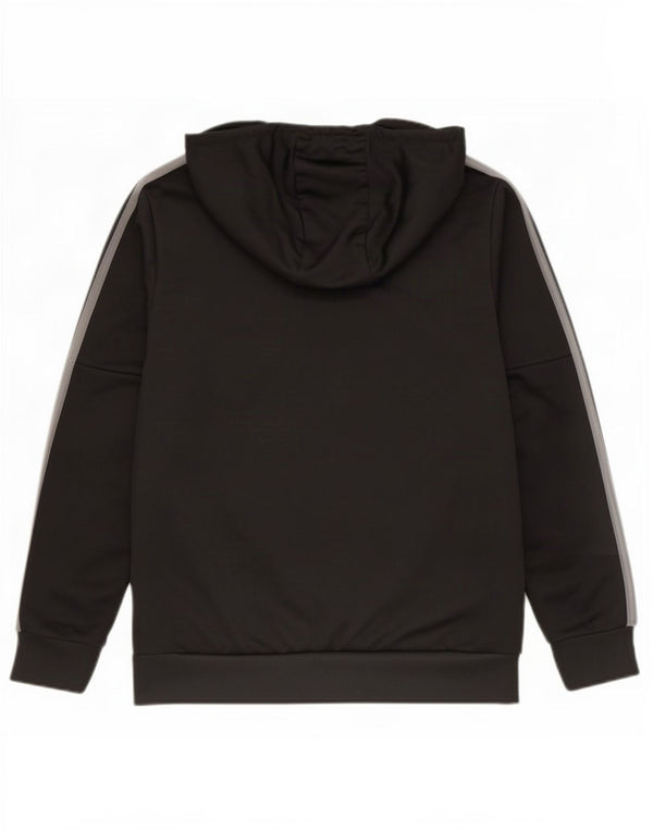 Suéter Adidas Boys Graphic Zip com capuz 13-14 anos preto poliéster