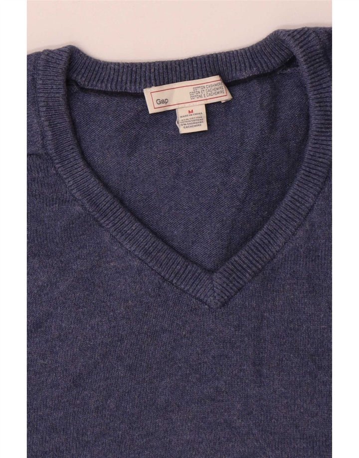 Suéter masculino Gap com decote em V de algodão azul médio